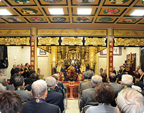 普照寺本堂(平成24年5月再建)にて、今年3月13日に開催されたおてつぎ運動推進大会